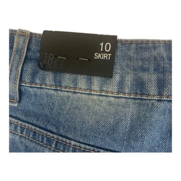 1822 Denim Womens Distressed Blue Jean Skirt Size 10 - Picture 11 of 12